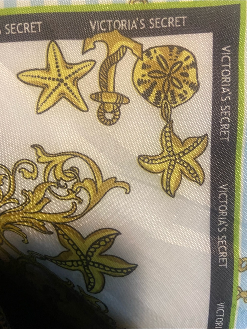 Victoria’s Secret Blue & Gold Patterned Tote Bag - Picture 2 of 4